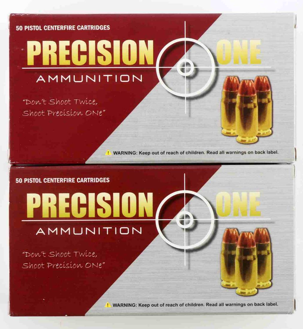 100 ROUNDS OF 357 SIG HOLLOW POINT AMMUNITION: 200 rounds of 357 Sig hollow point ammunition from Precision One Ammunition. 125 grain, comes in 4 boxes of 50 rounds each.