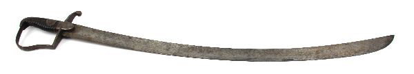 BRITISH PATTERN 1796 LIGHT CAVALRY SABER: British pattern 1796 light cavalry "dragoon" saber. Iron backstrap and pommel, reverse "P" knuckle-bow and quillon with langets. Marked "C / 32" on back of knuckle bow, and maker marked "Hadley" with 