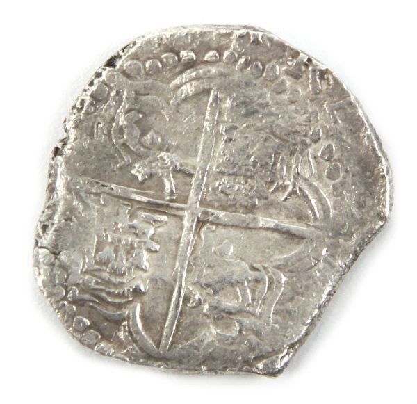 GRADE THREE 8 REALES ATOCHA SHIPWRECK COIN & COA: Grade three pieces of eight silver cob coin from the shipwrecked Spanish Galleon Nuestra Senora de Atocha. The ship was lost September 6, 1622 in a hurricane off the coast of the Florida keys, to be f