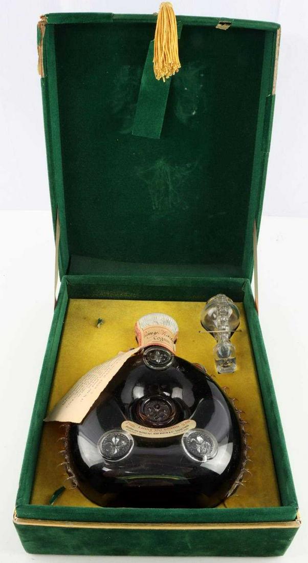SEALED 1938 REMY MARTIN LOUIS XIII COGNAC BACCARAT: Unable to ship pickup only. Remy Martin Louis XIII Grande Champagne Cognac, Versailles Edition, Circa 1938, sealed. Baccarat crystal decanter with accompanying stopper, green velvet presentation case 