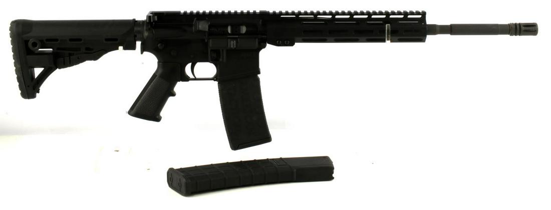 AMERICAN TACTICAL AR15 MILSPORT 5.56 CARBINE RIFLE: Semi-Automatic American Tactical AR15 rifle. Fires 5.56/.223. Comes with 2 magazines, 30 round and 42 round. Clear and bright bore. Maker marked to left and right receiver. 16 inch barrel. 6 Position 