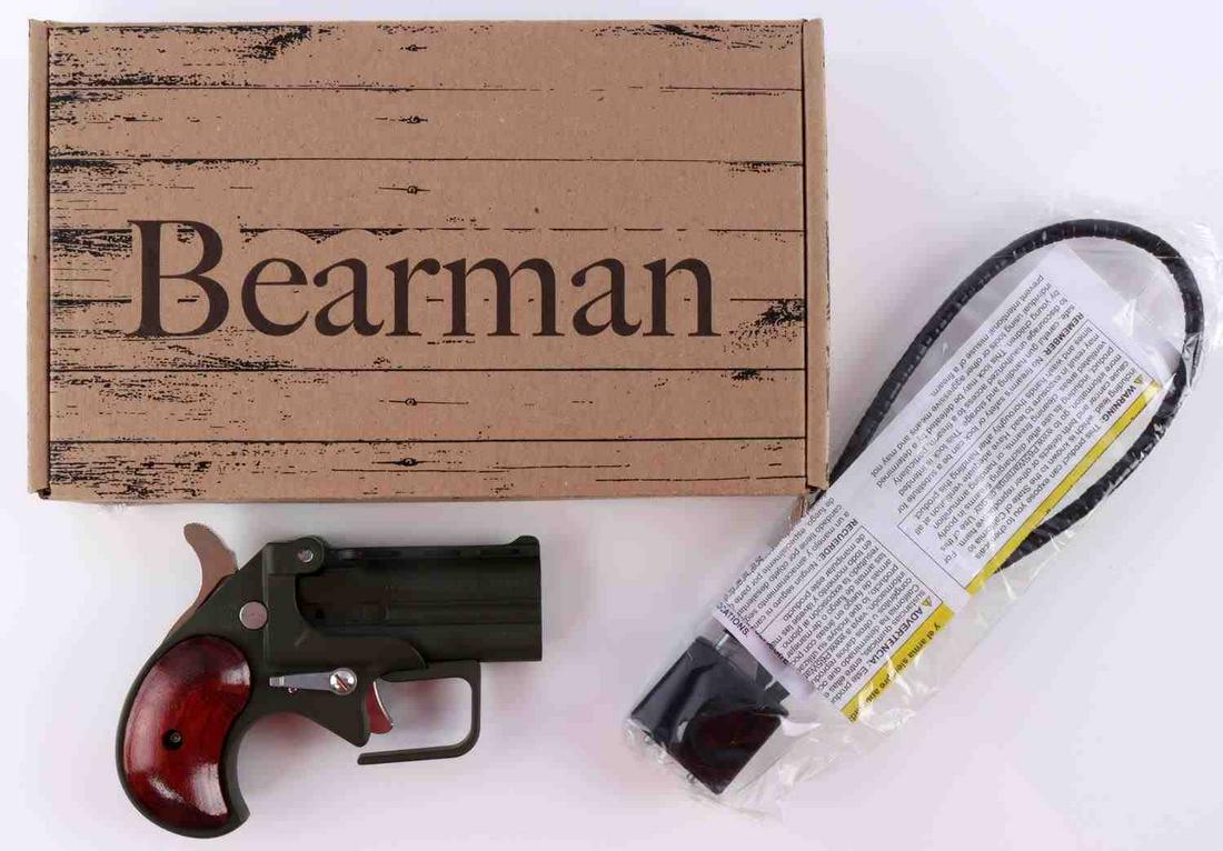 BEARMAN .380 SPCL BIG BORE BBG380 DERRINGER PISTOL: Bearman 380special model BBG9 Big Bore derringer styled pistol, brand new in box. Comes with testing casings and owner's manual. FFL required for transfer. No international shipping, Caliber: .380spcl