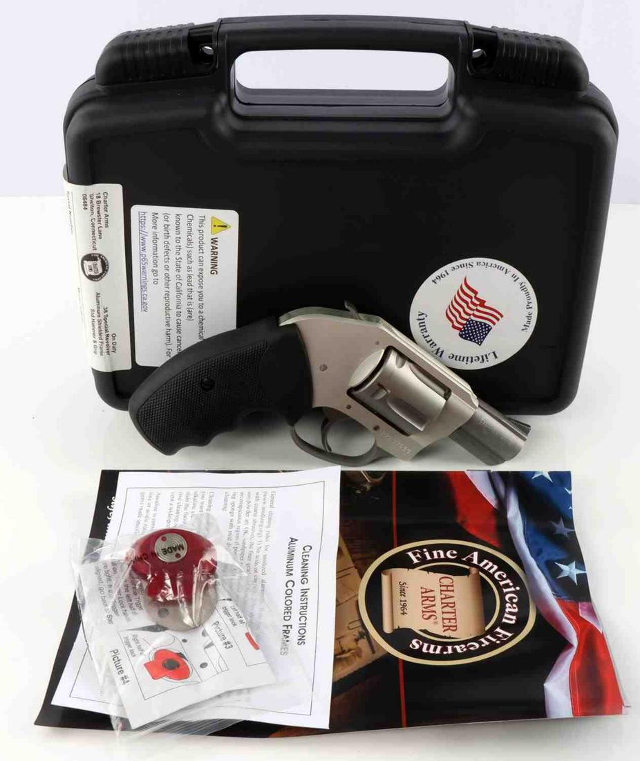 CHARTER ARMS 0N DUTY 38 SPL REVOLVER NEW IN BOX: Model 53810, on duty 38 special, 5 shot, anodized stainless steel, full grip, 2 inch barrel, 14 ounces. No international sales, FFL required to transfer. Caliber: 38 spl Serial #: 22L32613