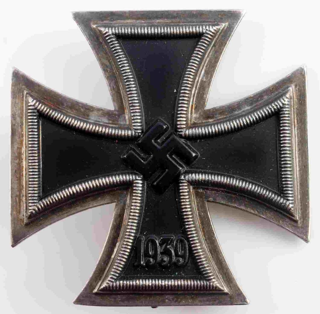 WWII GERMAN THIRD REICH IRON CROSS 1ST CLASS: Single piece frame with non magnetic core. Vertical pin and C catch. No marks. Measures 1 3/4 inches. Unauthenticated, sold as is.