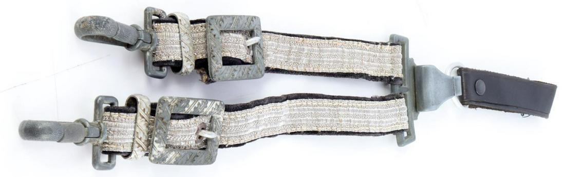 WWII GERMAN REICH DRGM BULLION DAGGER HANGERS: WWII German Reich DRGM dagger hangers in good condition. Does not fluoresce. Very good overall condition. Marked "DRGM" on reverse of upper clasp.