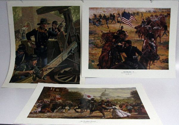 DON STIVERS GALLERY LOT OF THREE LITHOGRAPHS: Included is a 1985 limited edition (951/3500) of John Wayne (23 by 29 inches). There is a 1991 limited edition (674/1000) of "Fighting for time" (22 by 30 inches) and L.E. (1929/2023) "The Proffered W