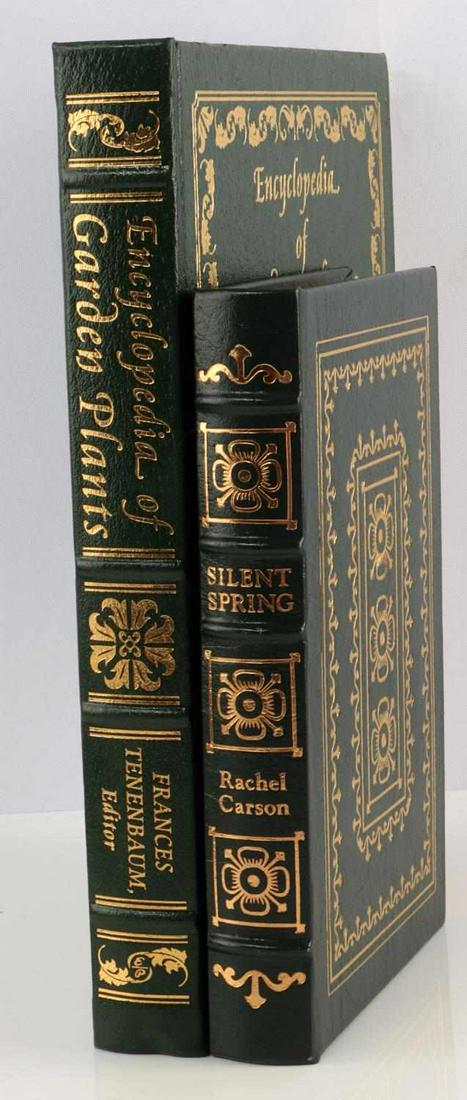 2 EASTON PRESS BOOKS GARDEN AND NATURE BOOK LOT: Lot of 2 like new Easton Press collectors edition books. Title and Author: Silent Spring by Rachel Carson and Encyclopedia of Garden Plants by Frances Tenenbaum Editor.