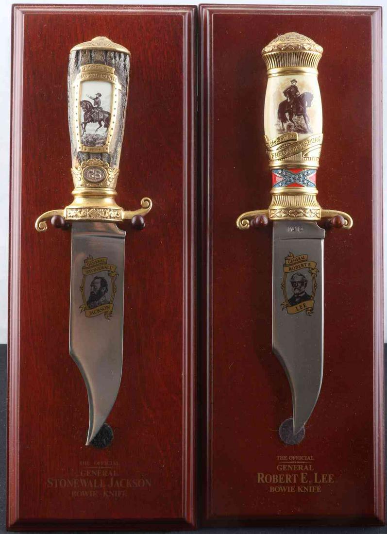FRANKLIN MINT ROBERT E. LEE STONEWALL BOWIE KNIFE: Stonewall Jackson and Robert E. Lee 10 inch Bowie knives.
