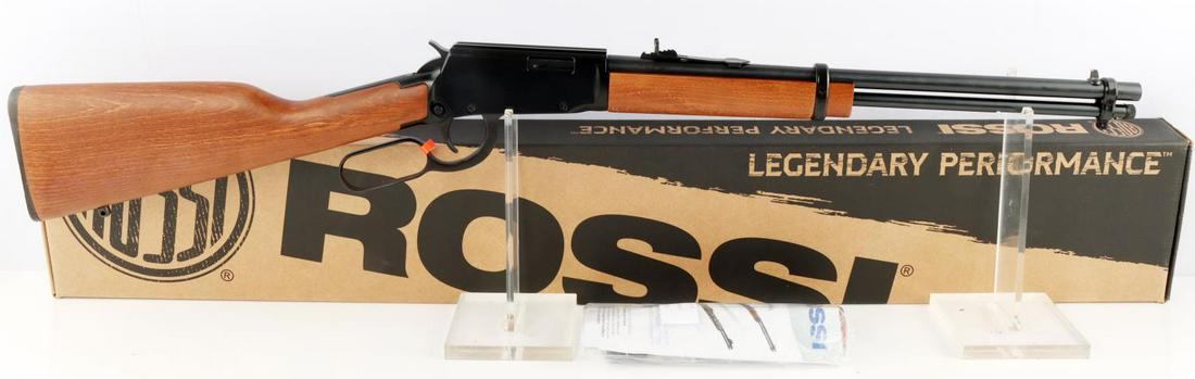ROSSI RIO BRAVO 22LR 15RDS LEVER ACTION RIFLE: Rossi Rio Bravo .22LR 15 Round Capacity Lever Action Rim Fire Rifle. Features rich German beechwood and stock with polished black metal finish. comes brand new in original box with owner's manual and 