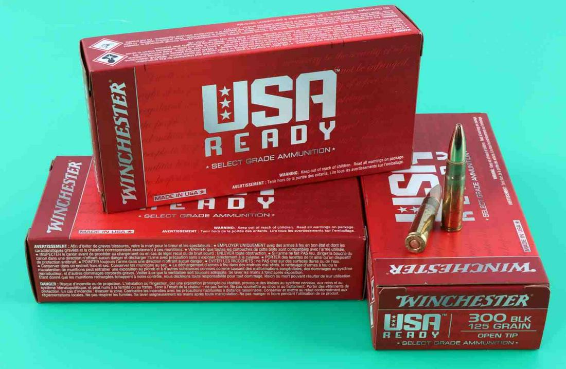 60 ROUNDS OF WINCHESTER 300 BLK 125 GRAIN AMMO: 3 new boxes. 300 BLK. 125 grain. Winchester.