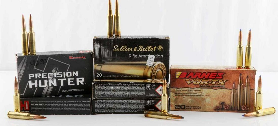 120 ROUNDS OF 6.5 CREEDMOOR FMJ AMMO HORNADY: 120 rounds of 6.5 Creedmoor FMJ ammunition still in box. Comes in 6 boxes of 20 rounds each. Includes two boxes of Hornady 143 grain, one box Barnes Vor-Tx 120 grain, and three boxes of Sellier & Bell