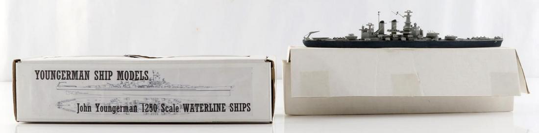 2 JOHN YOUNGERMAN SIGNED BB & IJA FUSO SHIP MODEL: USS North Carolina signed John Youngerman 1/02, also boxed Japanese vessel, unsigned, both very good and original, 1:1250 scale.