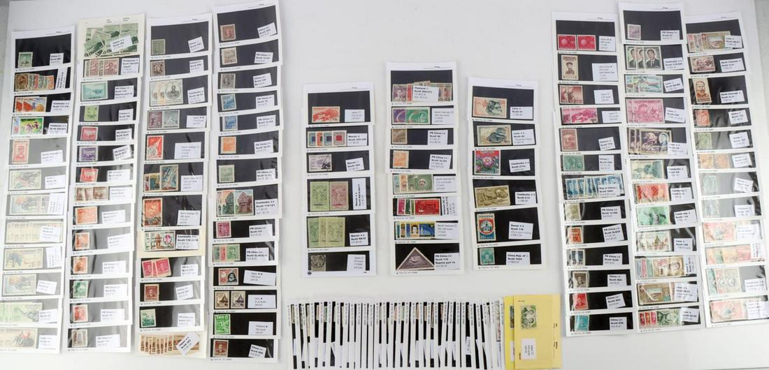 ASIAN STAMP LOT CHINA JAPAN VIETNAM MACAO CV $337: Each stamp is categorized by a Scotts Collector Value and/or Sell Value along with Catalog No. Collection has cancelled and uncancelled throughout. Lots of uncancelled in this lot of Asian stamps from