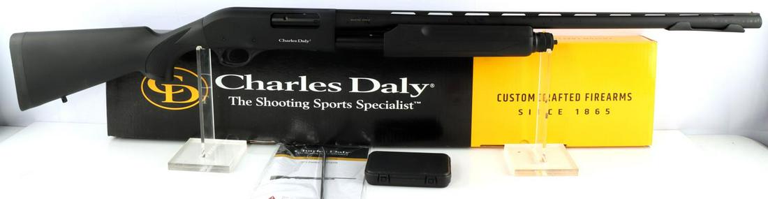 CHARLES DALY 301 PUMP FIELD 12GA SHOTGUN BLACK: Charles Daly 301 Black 12GA 28 Inch Pump Action Shotgun. Features Beretta/Benelli Mobil Choke Thread MC-3 with IC, M, And F chokes. Magazine tube feed, manual safety, automatic extraction, single trig