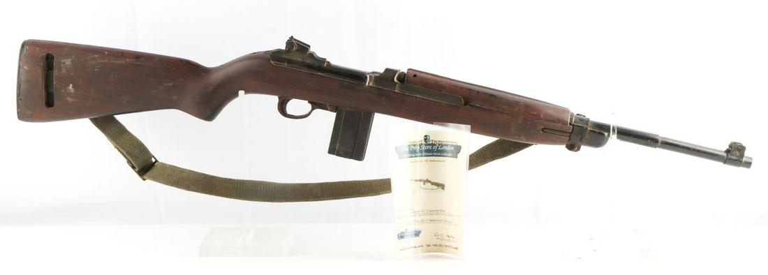 RUBBER US M1 CARBINE PROP FOR THE PACIFIC W COA: Rubber M1 Carbine used in the show "The Pacific." Made by Model Gun Co. in Japan. Certified by the Prop Store of London. Measures 35 3/8 inches. Very good condition.