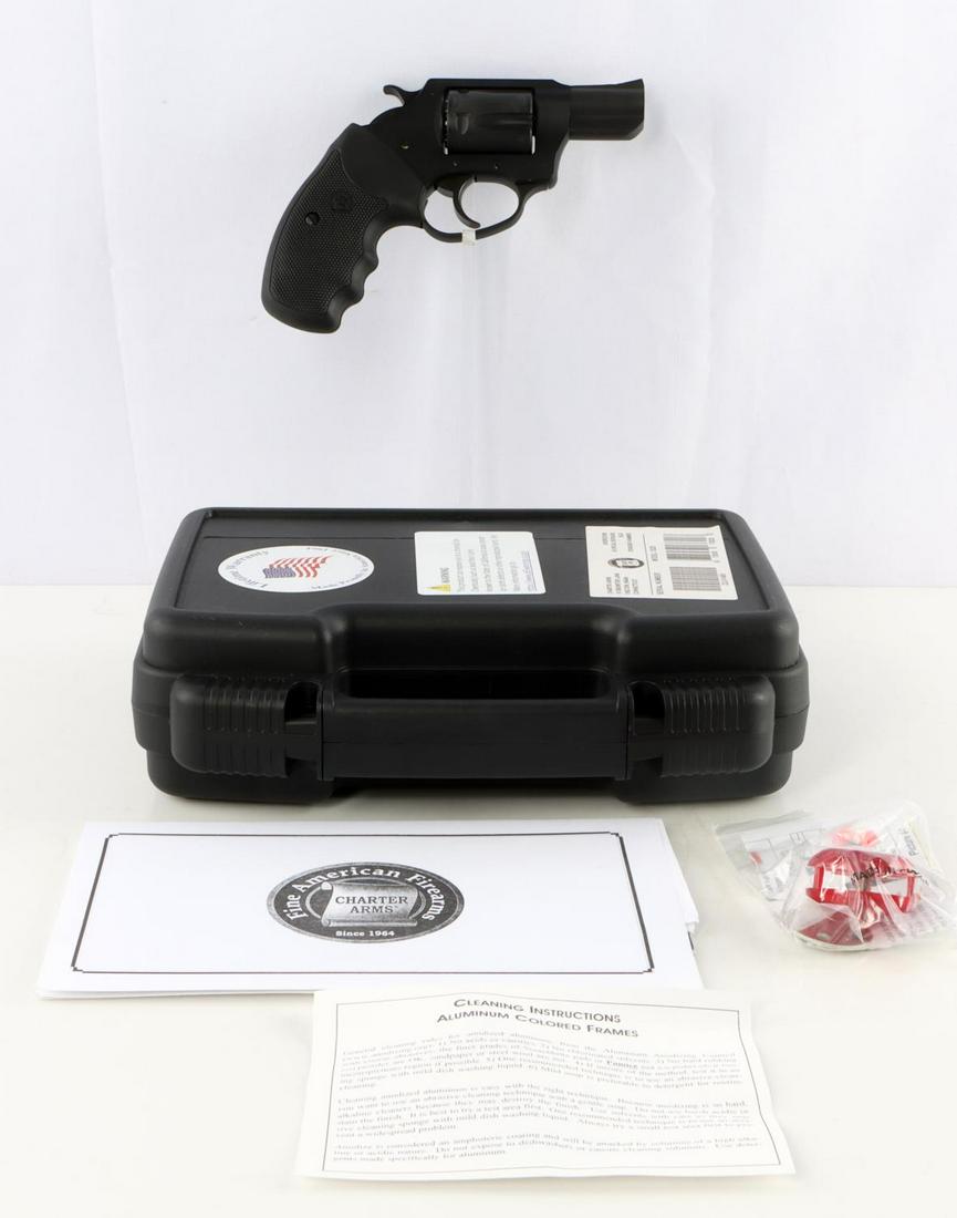 CHARTER ARMS UNDERCOVER 38 SPECIAL REVOLVER: Charter Arms Undercover .38 Special all matte black five shot revolver pistol. Model 13820. Matte black metal and black grip, ideal concealed carry size. Weighs 12oz . Comes brand new in original hard