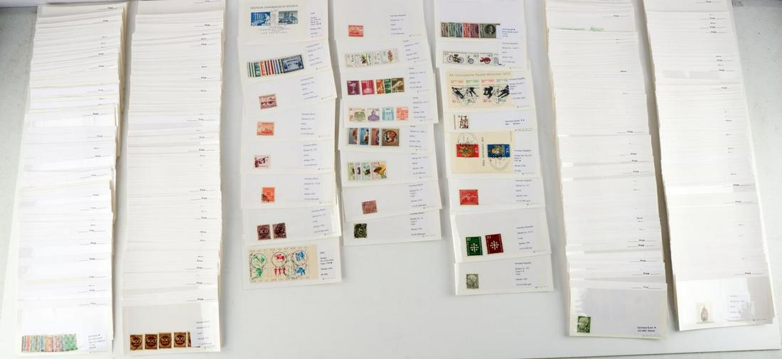 GERMAN REPUBLIC REICH & OCCUPIED ZONE STAMPS: Over 500 Style No. 107A collector sleeves with over 700 stamps bearing Michel catalog reference number (some with values most without). Michel is the largest and best-known stamp catalog in the German