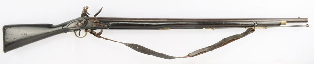 1700S BRITISH EAST INDIA TRADING FLINTLOCK MUSKET: British East India Trading Co. pre-model F flintlock percussion musket, circa 1700s. 54 inches in overall length. This piece is in very good, near original, condition. This original flintlock was a co