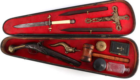 19TH CENTURY VAMPIRE SLAYER KIT IN VIOLIN CASE