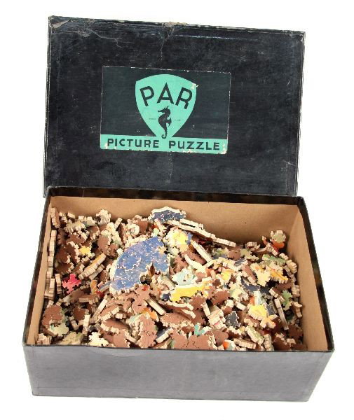 PAR PICTURE PUZZLE OH WHAT A BEAUTIFUL MORNING: Original Par Picture Puzzle in its original box "Oh What A Beautiful Morning" 1350 pieces total. Amazing creation with the figural pieces.