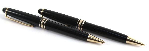 MONTBLANC MEISTERSTRUCK PEN & MECHANICAL PENCIL: Montblanc ball point pen (SN/Ig1068539) and mechanical pencil (SN/CK1845059). Both are in excellent condition.