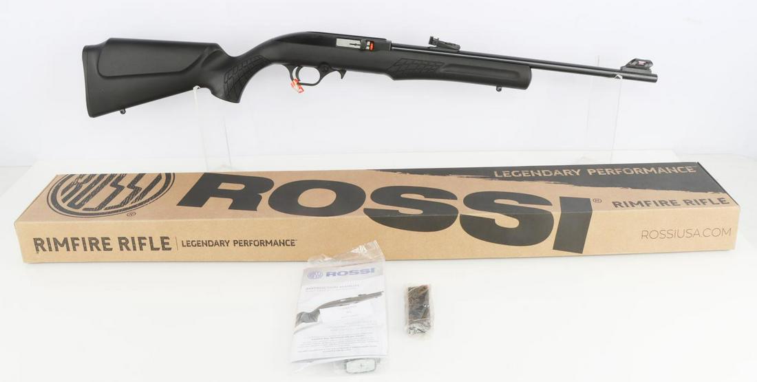 ROSSI RS 22LR SEMI AUTOMATIC RIMFIRE RIFLE NIB: Comes with owner's manual and one magazine. FFL required for transfer. No international shipping. Know your state's firearm laws prior to transfer. Caliber: .22 Serial #: 7CA311933P This lot has a res