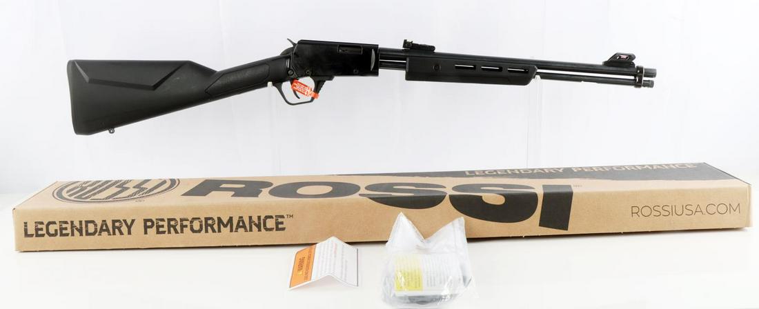 ROSSI GALLERY 22 18" LR 15 ROUNDS 22 BLACK POLYMER: Rossi gallery 22 18" pump action long rifle with in black polymer. Featuring a polished black 18-inch barrel and 15-round capacity tube magazine. Weighs 82.7 oz, barrel length of 18 inches, overall le