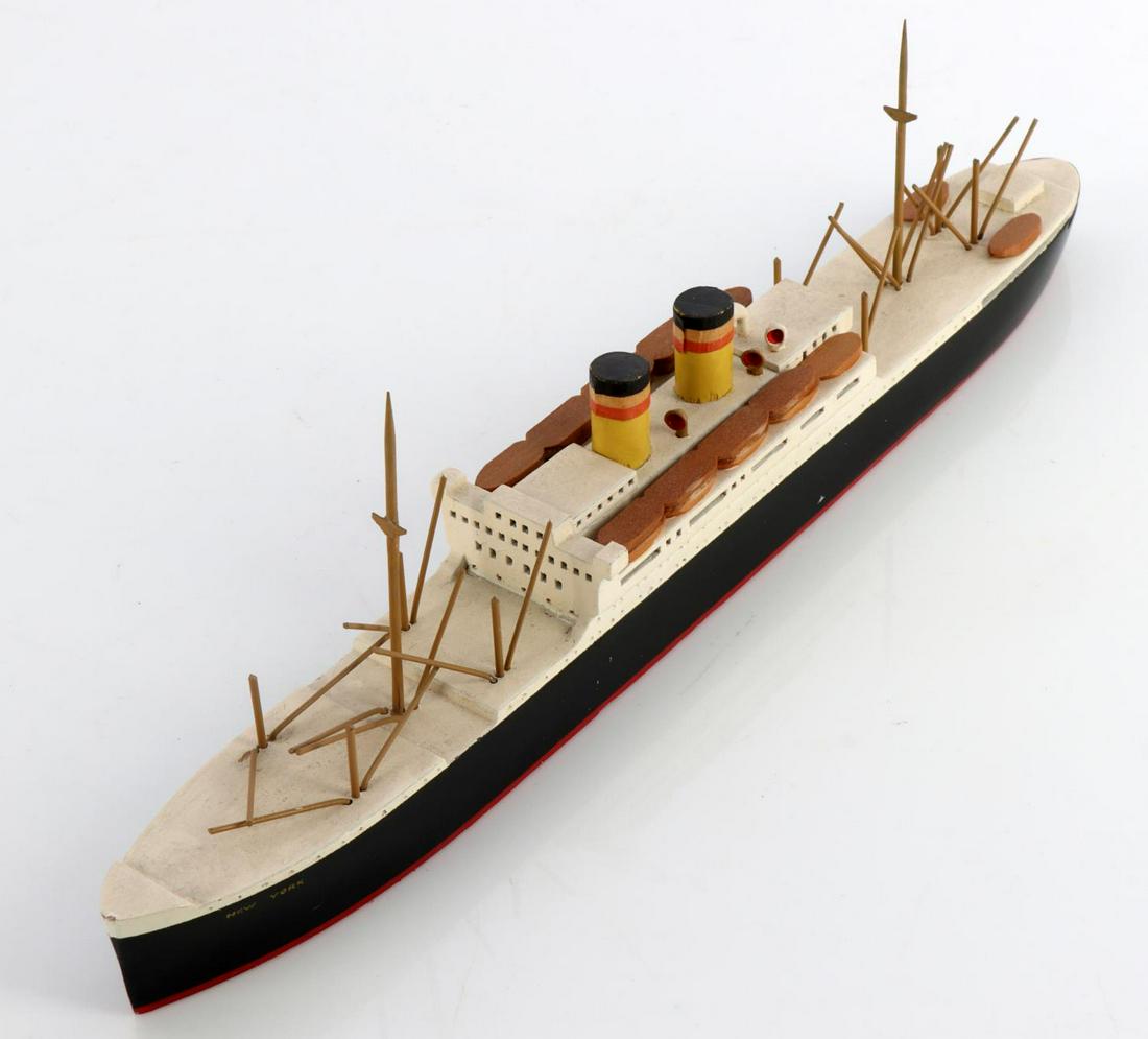 VAN RYPER SHIP MODEL NEW YORK VINEYARD MASS: Very good original condition, measures9 1/2 inches.