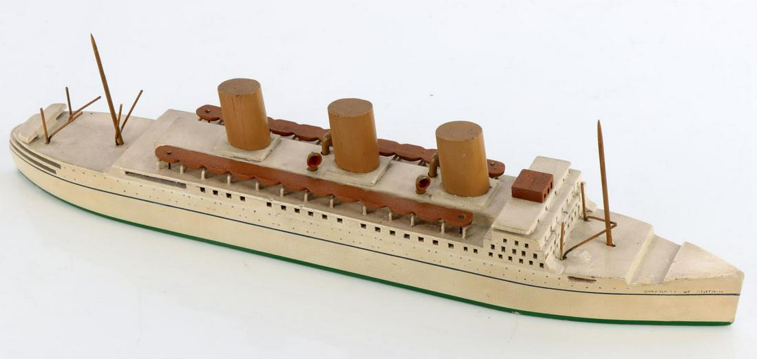 VAN RYPER SHIP MODEL EMPRESS OF BRITAIN: Very good original condition. Measures 10 inches.