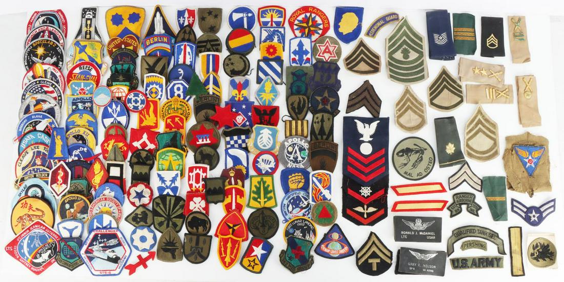 200+ WWII VIETNAM APOLLO IRAQ MILITARY PATCH LOT: Space program, WWII, Vietnam, some later, unresearched lot.