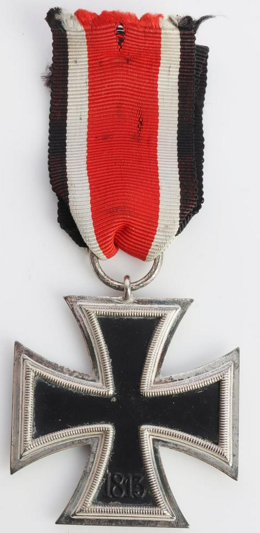 WWII GERMAN THIRD REICH IRON CROSS 2ND CLASS: 2 piece soldered frame with magnetic core. No maker marks. Some finish loss. Very good condition. Measures 1 3/4 inches. Unauthenticated, sold as is.