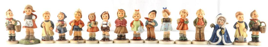 LARGE LOT HUMMEL 16 PORCELAINE FIGURINE: As photographed.