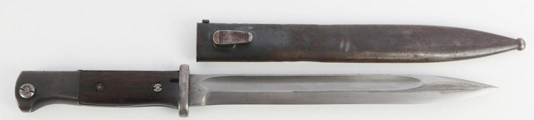 WWII GERMAN THIRD REICH BAYONET MATCHING NUMBERS: Bayonet with matching serial numbers "8662'. Horster marked on scabbard and blade. Waffenamt WaA253 on pommel and scabbard finial. Measures 16 inches.