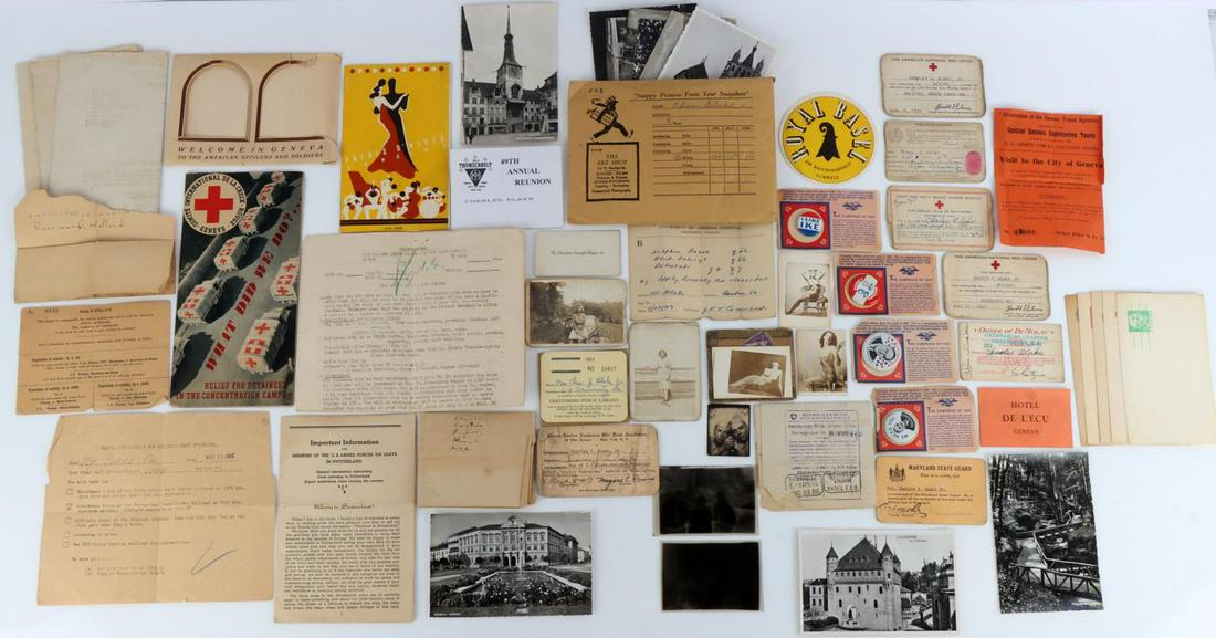 WWII US S SGT CHARLES BLAKE JR LEAVE ARCHIVE LOT: Archive lot detailing the leave taken by United States Army Staff Sergeant Charles Blake Jr. of the 222nd Infantry Regiment. Blake enlisted at Fort Bragg in North Carolina July 17, 1944 and was given