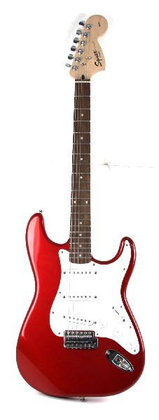 FENDER SQUIER STRAT ELECTRIC GUITAR: Squier Strat made in Indonesia. Very good condition. sn IC041242407