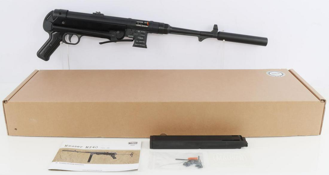 AMERICAN TACTICAL GSG MP-40 .22 SEMI AUTO RIFLE: Brand new in box from German Sport Guns & Mauser, with one magazine, faux suppressor, and owner's manual. FFL required for transfer. No international shipping. Know your state's firearm laws prior to 