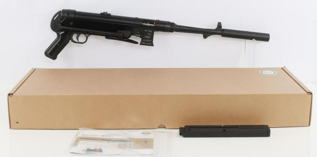 GSG MAUSER BLUE LINE MP-40 SEMI AUTO RIFLE: Brand new in box from German Sport Guns. Comes with one magazine and owner's manual. FFL required for transfer. No international shipping. Know your state's firearm laws prior to bidding. Caliber: 22 