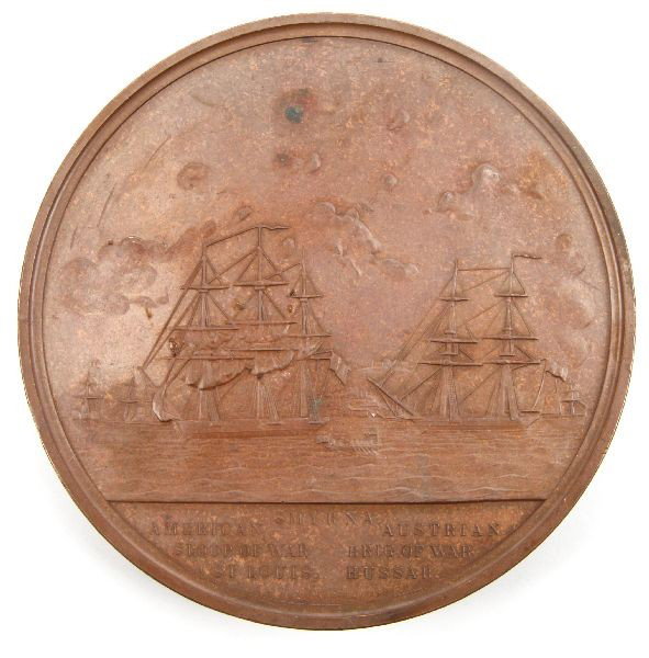 CONGRESSIONAL MEDAL DUNCAN INGRAHAM 1853 SMYRNA: 1853 Congressional Medal presented by the President to Commander Duncan N. Ingraham, for Gallant and Heroic service during a rescue in Smyrna Turkey of a Hungarian with intentions of becoming a U.S. C