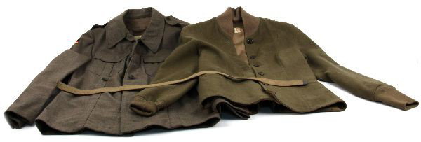 WWII WAC UNIFORM TOP & GDR POST WAR WOOL SHIRT: WWII WAC wool top and a German postwar wool shirt.