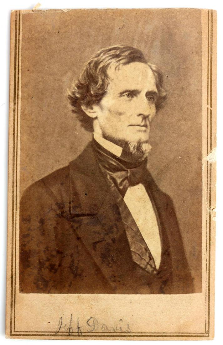 JEFFERSON DAVIS CSA CDV PHOTOGRAPH BRADY NEGATIVE: Anthony Published, from Brady Negative, Carte De Vista. Very good original condition.