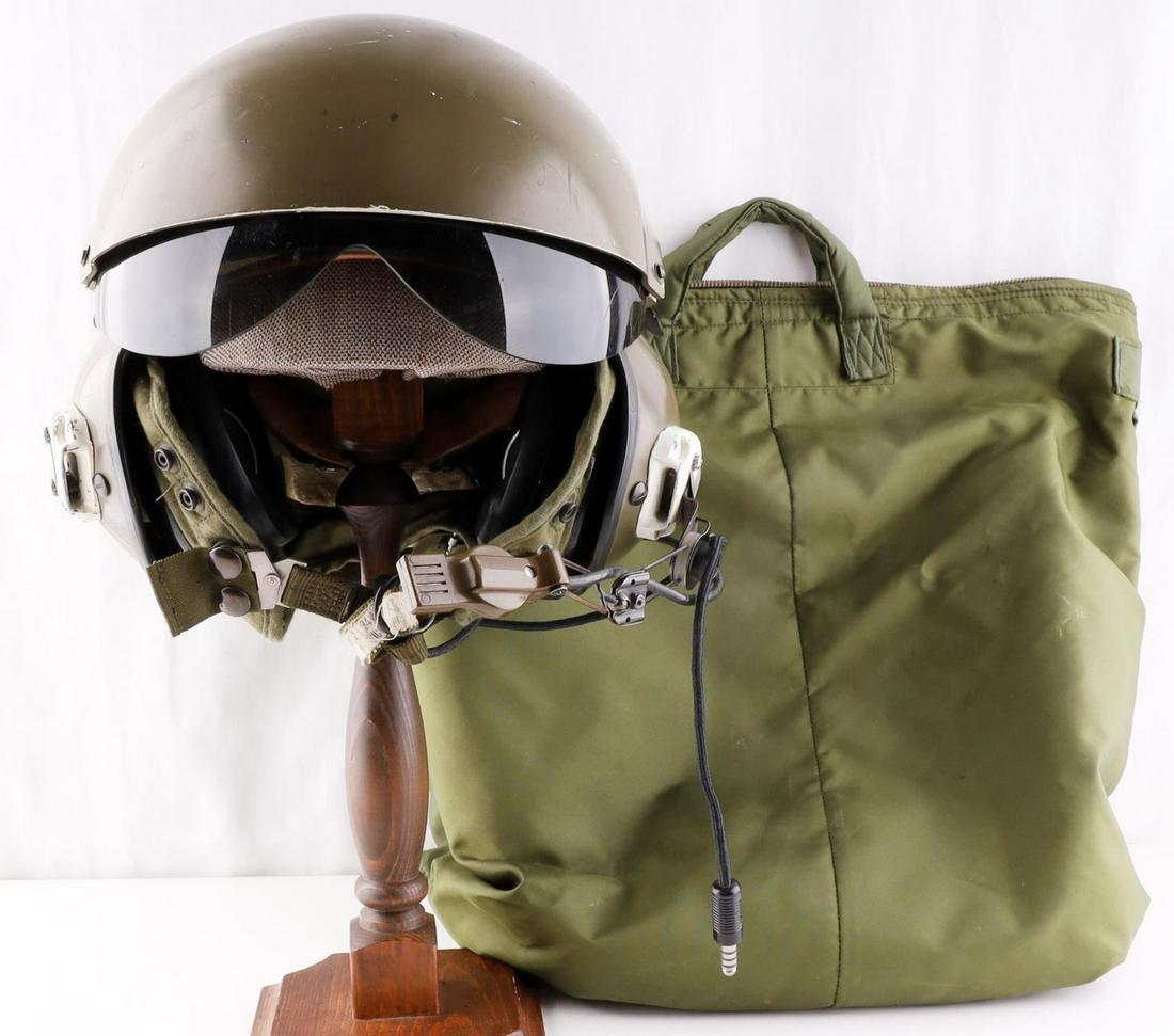 VIETNAM ERA GENTEX SPH 4 HELICOPTER PILOT HELMET: With bag, twin lenses, and mic. In very good original condition.