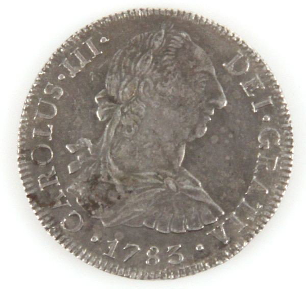 1783 MEXICO CITY MINT SILVER 8 REALE: Mexico City Mint 1783 silver dollar eight Reale.