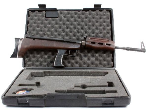 CHINESE .22 CALIBER AIR RIFLE: Chinese made .22 caliber air rifle take down with case. Some light surface rust, otherwise good condition. Caliber: .22