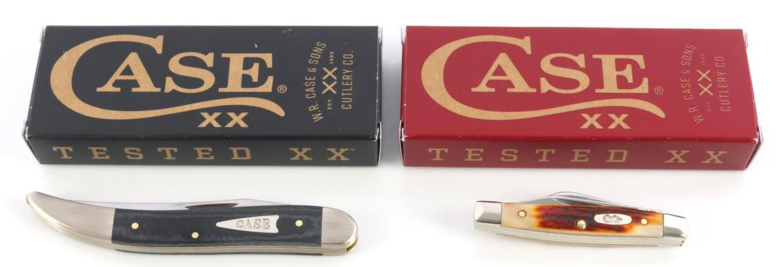 NEW CASE POCKET KNIFE LOT TX TOOTHPICK & STOCKMAN: Lot of 2 new in the box W.R. Case pocket knives includes no. 09449 red stag small stockman (R5333 SS) and no. 27819 black Micarta smooth medium Texas toothpick (1010094 SS). Stock photos provided. Thi