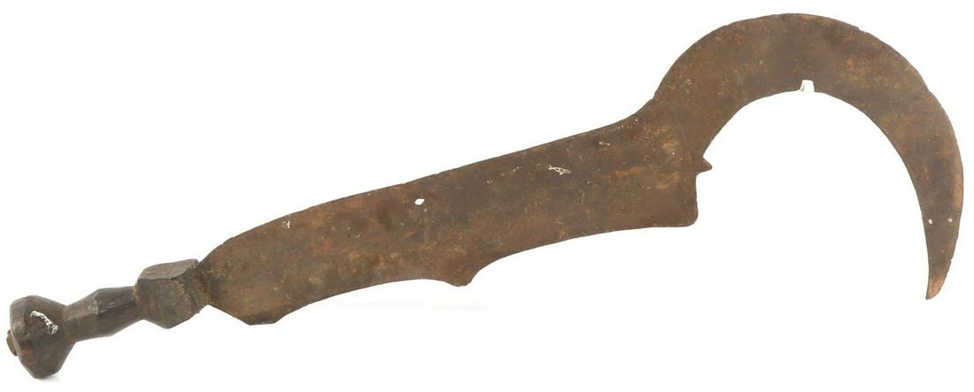 ANTIQUE AFRICAN CONGO NGALA CEREMONIAL SWORD: Iron sword with wooden handle. Measures 22 inches. Good condition.