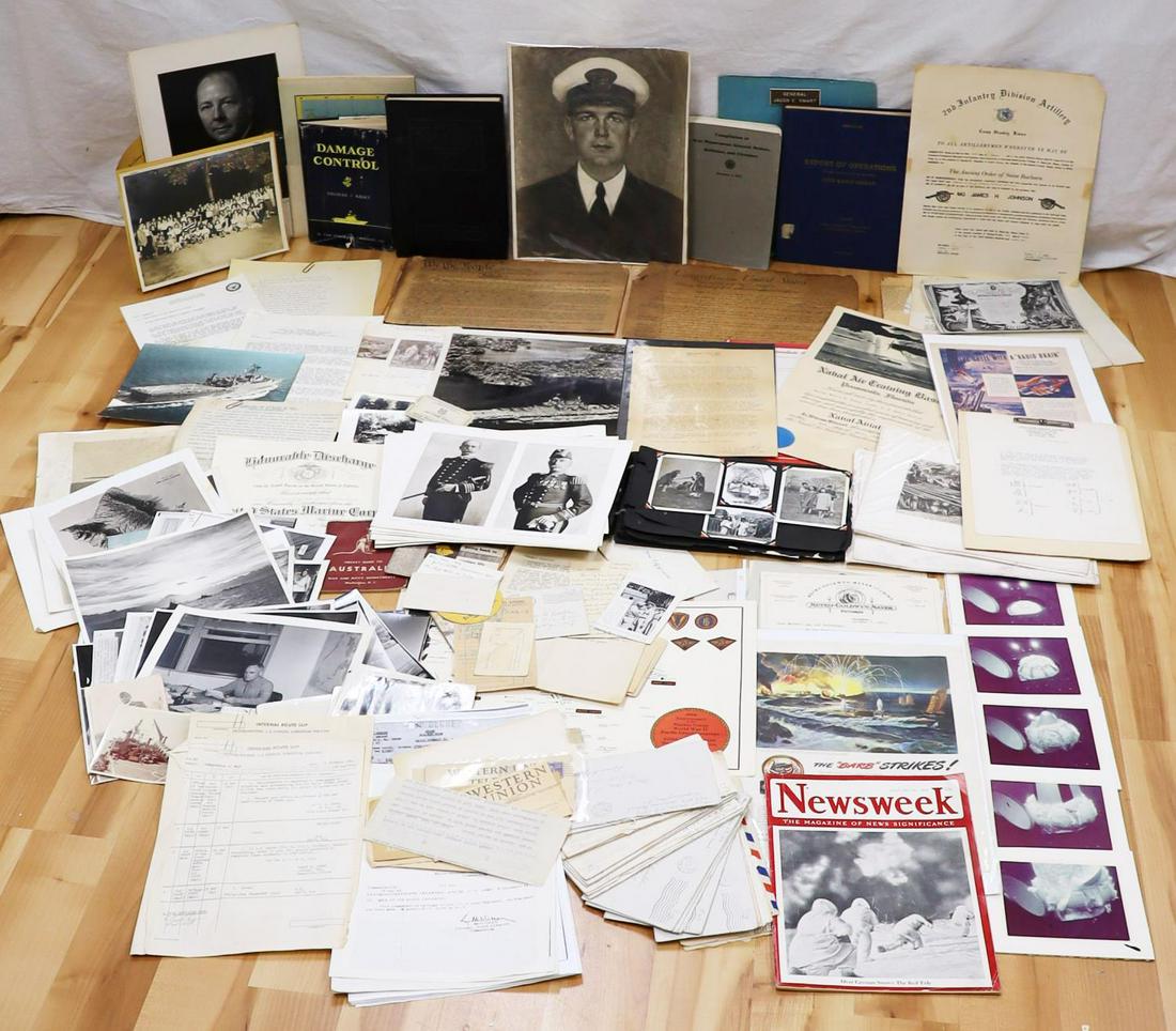 WWII TO VIETNAM EPHEMERA LOT MAPS & OPERATION: Variety lot of WWII to Vietnam ephemera. Includes war time maps, medal of honor winner photos, report of operations, maps of the Solomons, European theater photographs, a scrapbook of civilian photos,