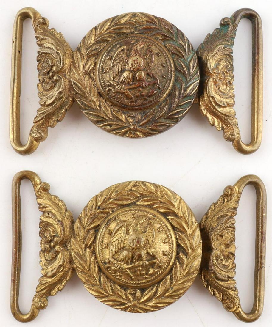 2 WWI U.S. NAVY OFFICERS 2 PIECE BELT BUCKLE LOT: Each is 2-piece smaller 3 X 2 inch, very good and original.