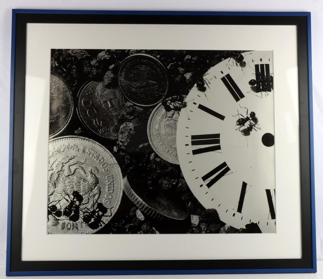 DAVID WOJNAROWICZ TIME AND MONEY ANTS SERIES PRINT: Limited Edition silver gelatin print 3/5 signed on verso by David Wojnarowicz (American 1954-1992) painter, photographer, writer, filmmaker, performance artist, songwriter/recording artist, and AIDS a