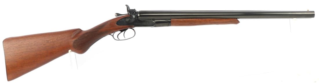 CIMARRON F.A. CO OLD WEST 1878 COACH GUN: 20 gauge, 20-inch double barrel with walnut stock. Good bore. Traditional exposed side hammers, pistol grip stock, Schnable forearm, blued barrels, color case hardened receiver. Brand new in box with