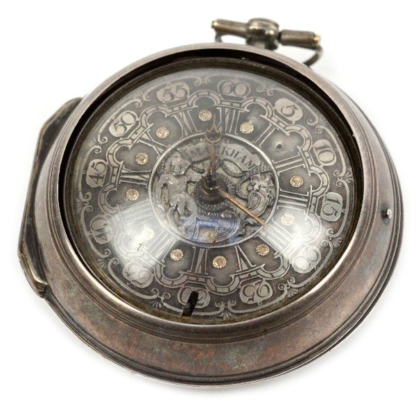 18TH CEN STERLING MARKHAM FUSEE POCKET WATCH